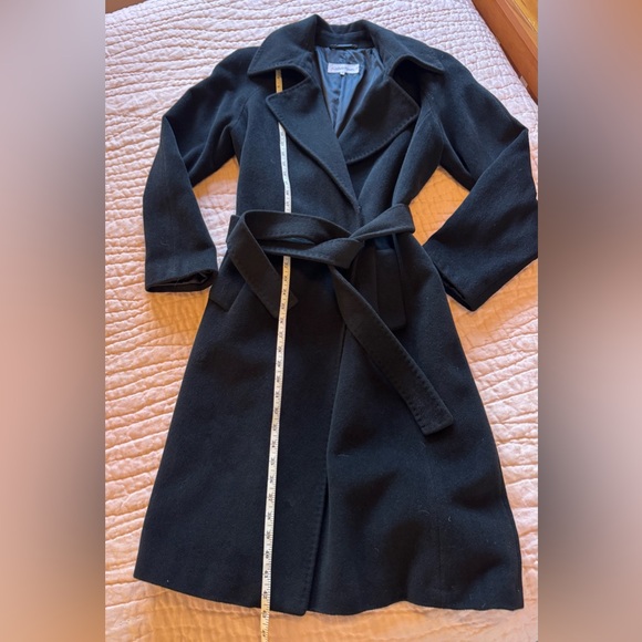 Calvin Klein Women’s Wool Blend Belted Wrap Coat Fully Lined - Black Sz 10 - Picture 5 of 10